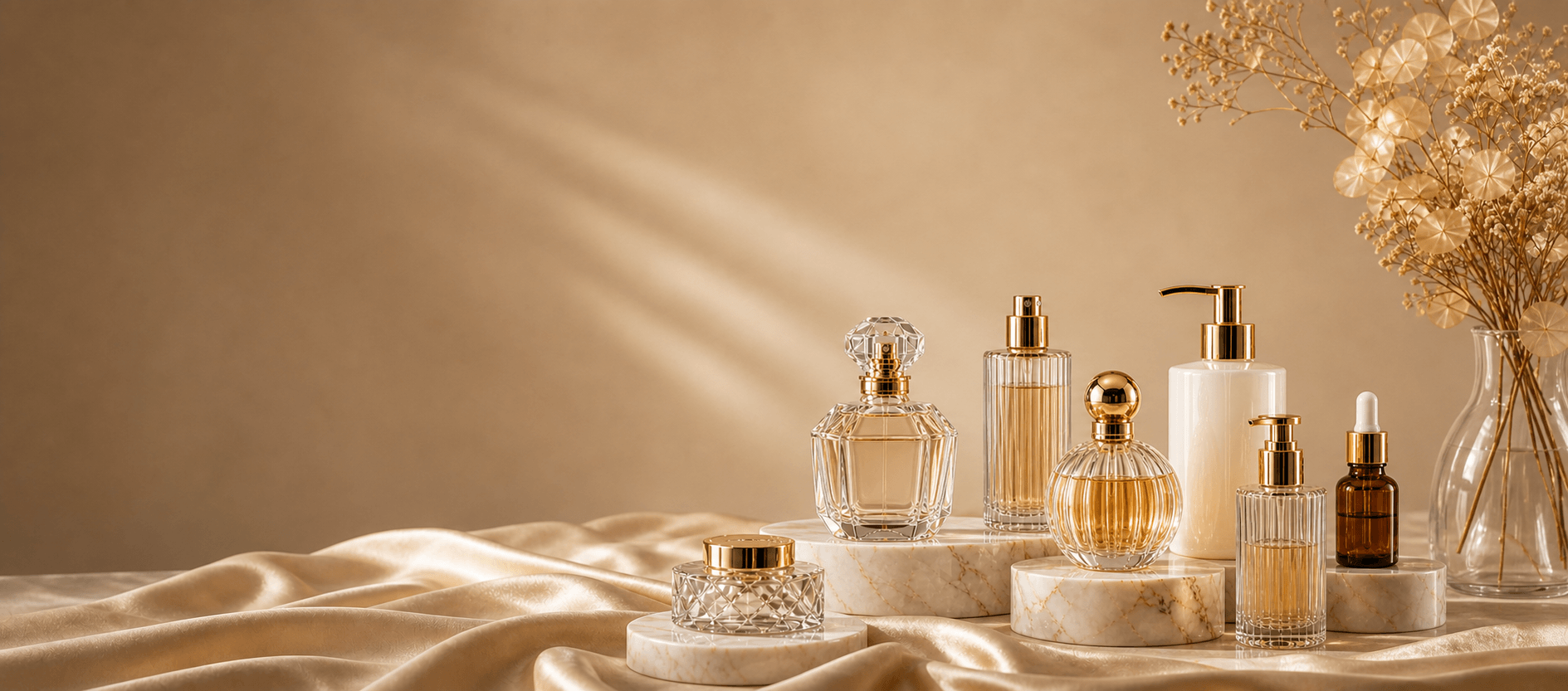 Premium perfume, cosmetic and essential oil glass bottles