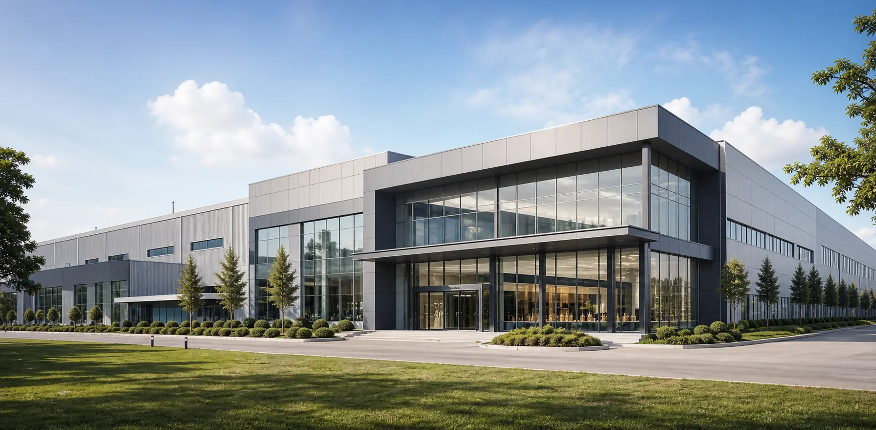 Illustration of a modern industrial building