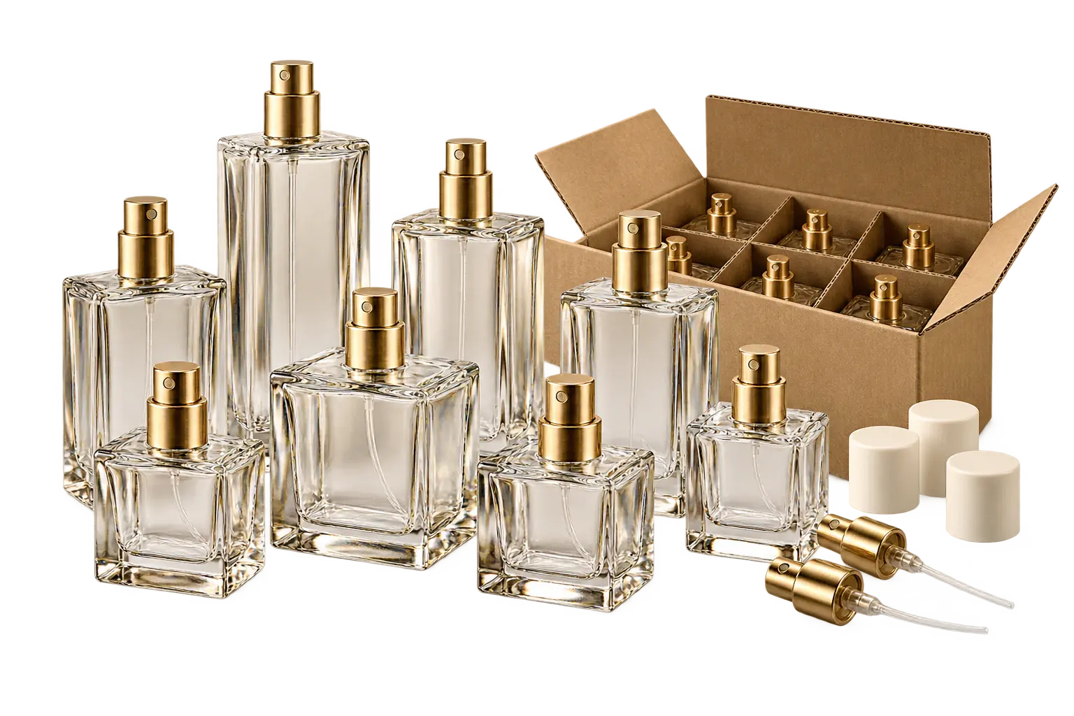 Perfume bottles and components for wholesale orders